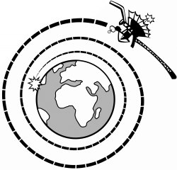 Illustrating the concept of a gravity whip. Client: Canadian Space Agency through the Impact Group. satellite spiralling in orbit from Earth